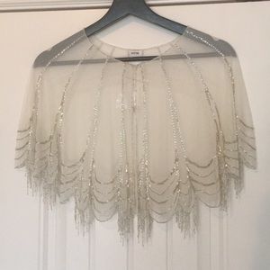 Moyna for BHLDN beaded bolero/ wedding shrug- L
